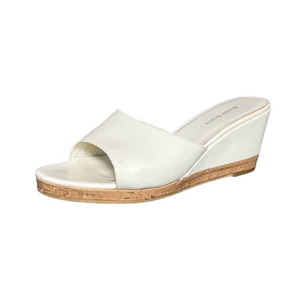 Karen Scott women white slip on sandals